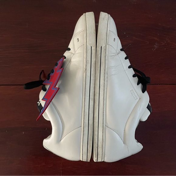 Fendi Lightning Bolt Low White Sneakers size UK8.5 - Picture 5 of 7